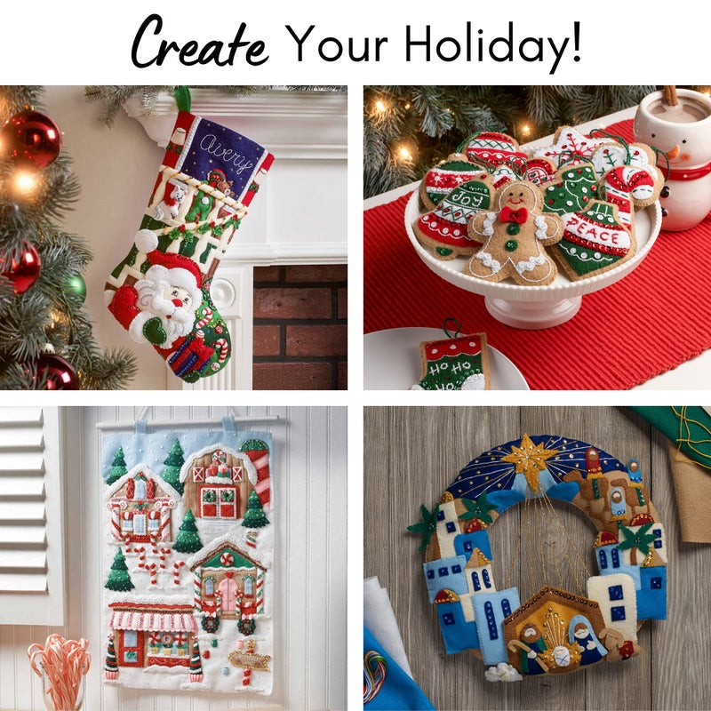 Bucilla Felt Applique Wreath Kit, 15-Inch Round, 86264 Cookies & Candy, Multicolor - Image 3
